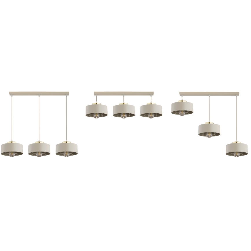 Brilagi - Cable-hung pendant light SPRING 3xE27/60W/230V beige/gold