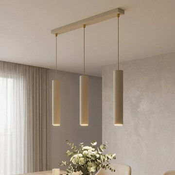Brilagi - Cable-hung pendant light TUBE 3xGU10/15W/230V beige/gold