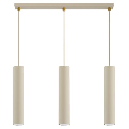 Brilagi - Cable-hung pendant light TUBE 3xGU10/15W/230V beige/gold