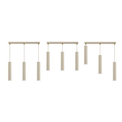 Brilagi - Cable-hung pendant light TUBE 3xGU10/15W/230V beige/gold