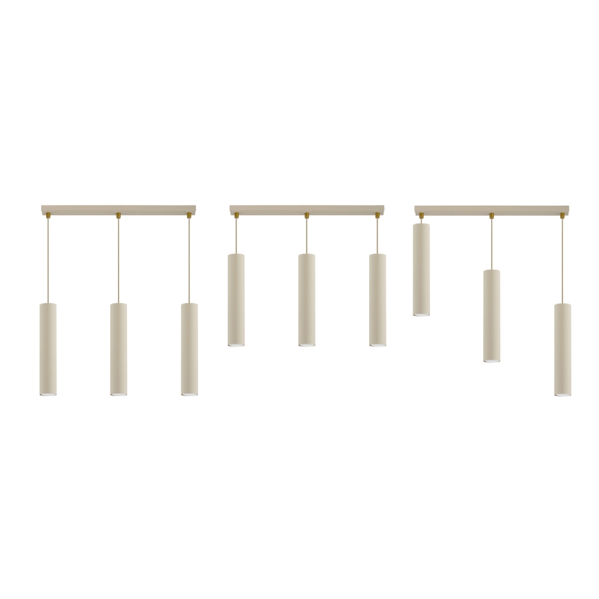 Brilagi - Cable-hung pendant light TUBE 3xGU10/15W/230V beige/gold