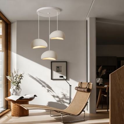 BRILAGI - Cable-hung pendant light WABI SABI 3xE27/60W/230V white