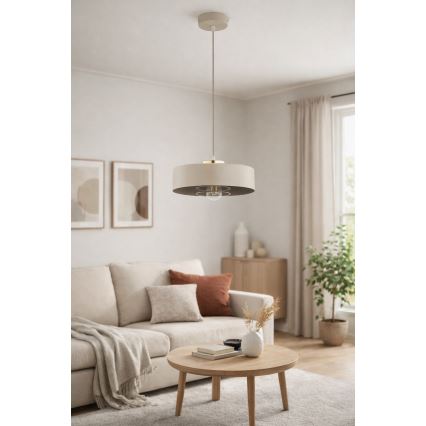 Brilagi - Cable-hung pendant SPRING 1xE27/60W/230V Ø 30 cm beige/gold