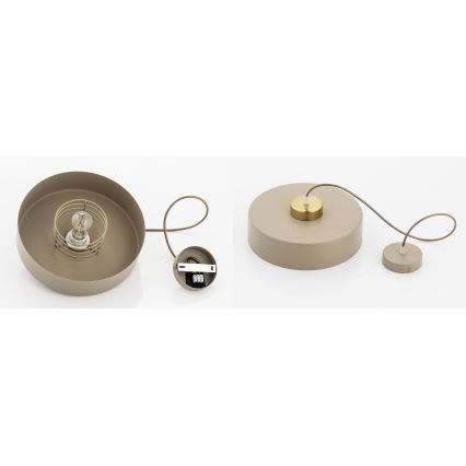 Brilagi - Cable-hung pendant SPRING 1xE27/60W/230V Ø 30 cm beige/gold
