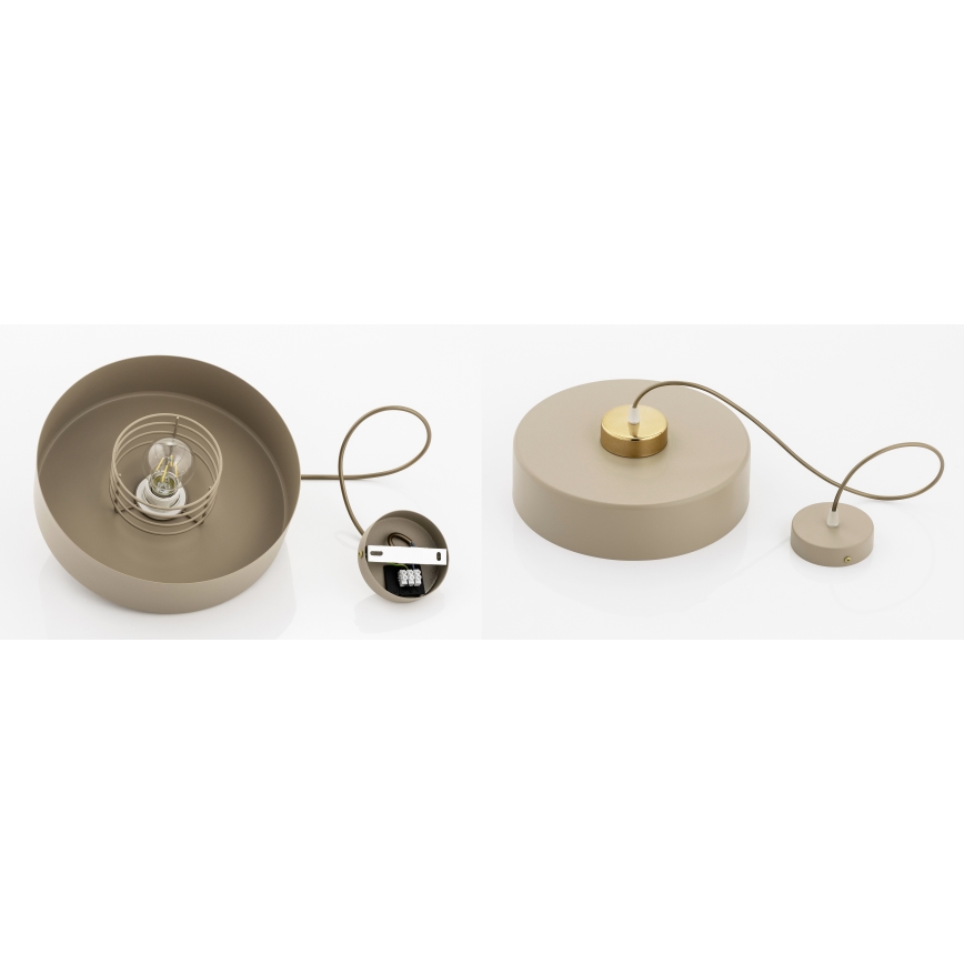 Brilagi - Cable-hung pendant SPRING 1xE27/60W/230V Ø 30 cm beige/gold