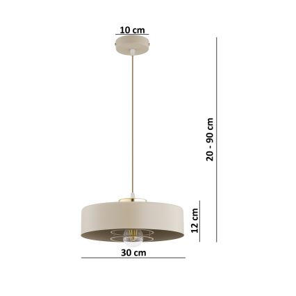 Brilagi - Cable-hung pendant SPRING 1xE27/60W/230V Ø 30 cm beige/gold