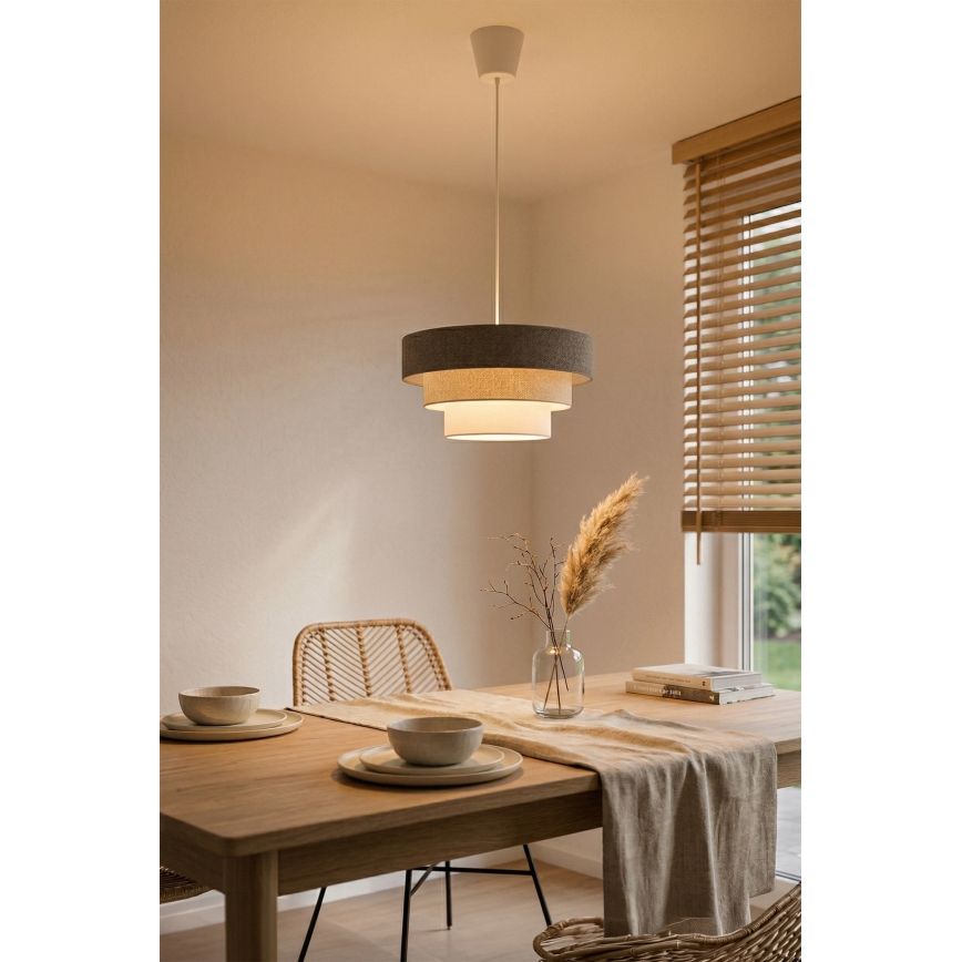 Brilagi - Cable Pendant Lamp LUNETA 1xE27/60W/230V Ø 40 cm grey/cream/white