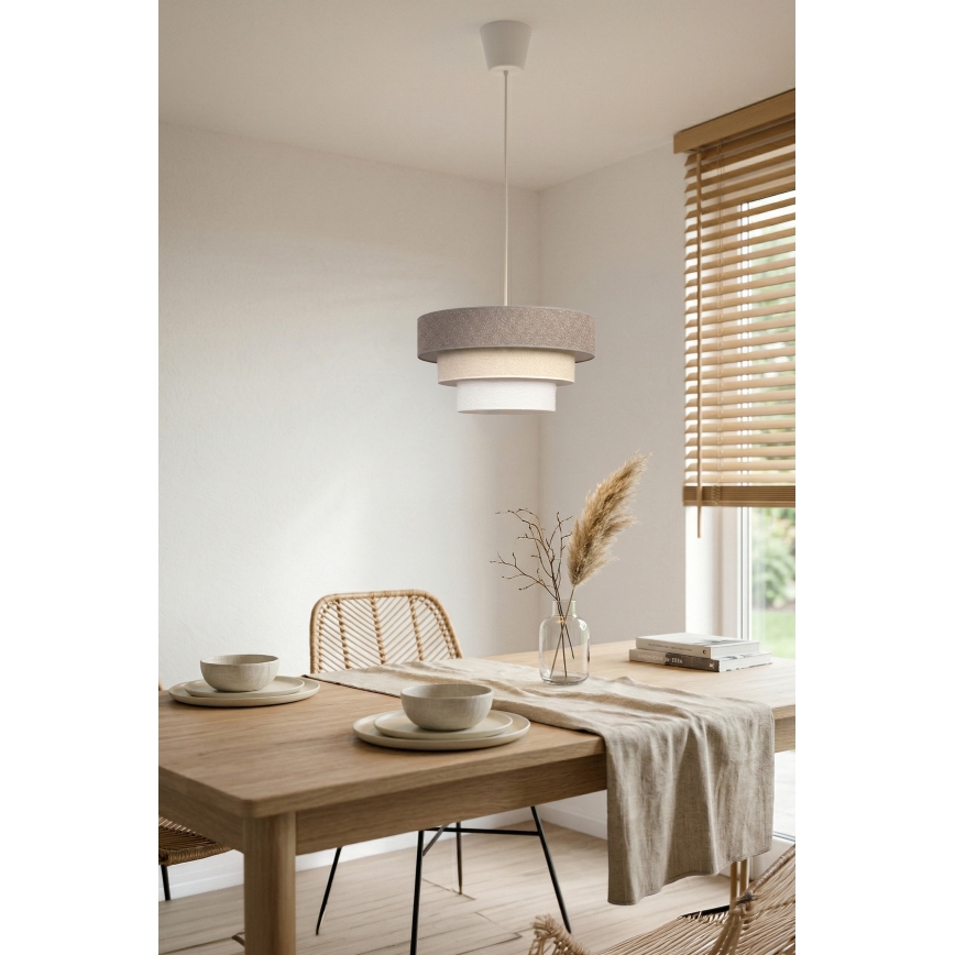 Brilagi - Cable Pendant Lamp LUNETA 1xE27/60W/230V Ø 40 cm grey/cream/white