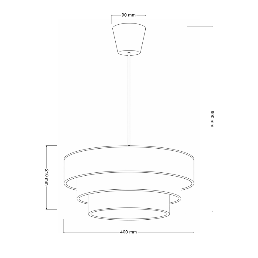 Brilagi - Cable Pendant Lamp LUNETA 1xE27/60W/230V Ø 40 cm grey/cream/white