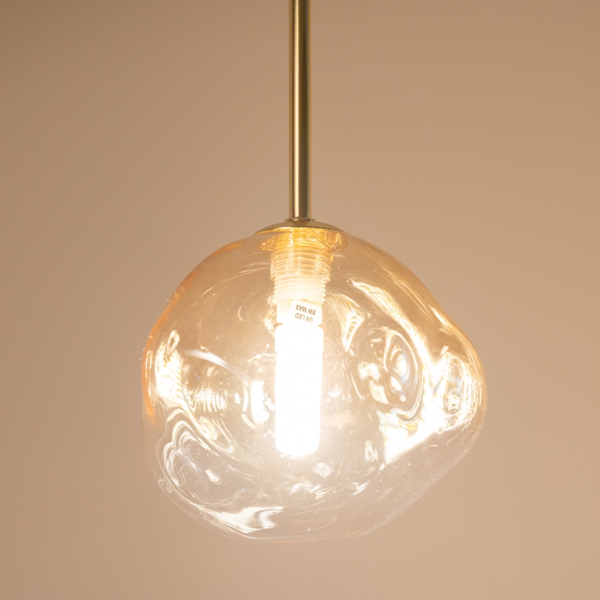 BRILAGI - Cable Pendant Lamp VULCANO 1xG9/8W/230V dia. 15 cm gold/smoky beige