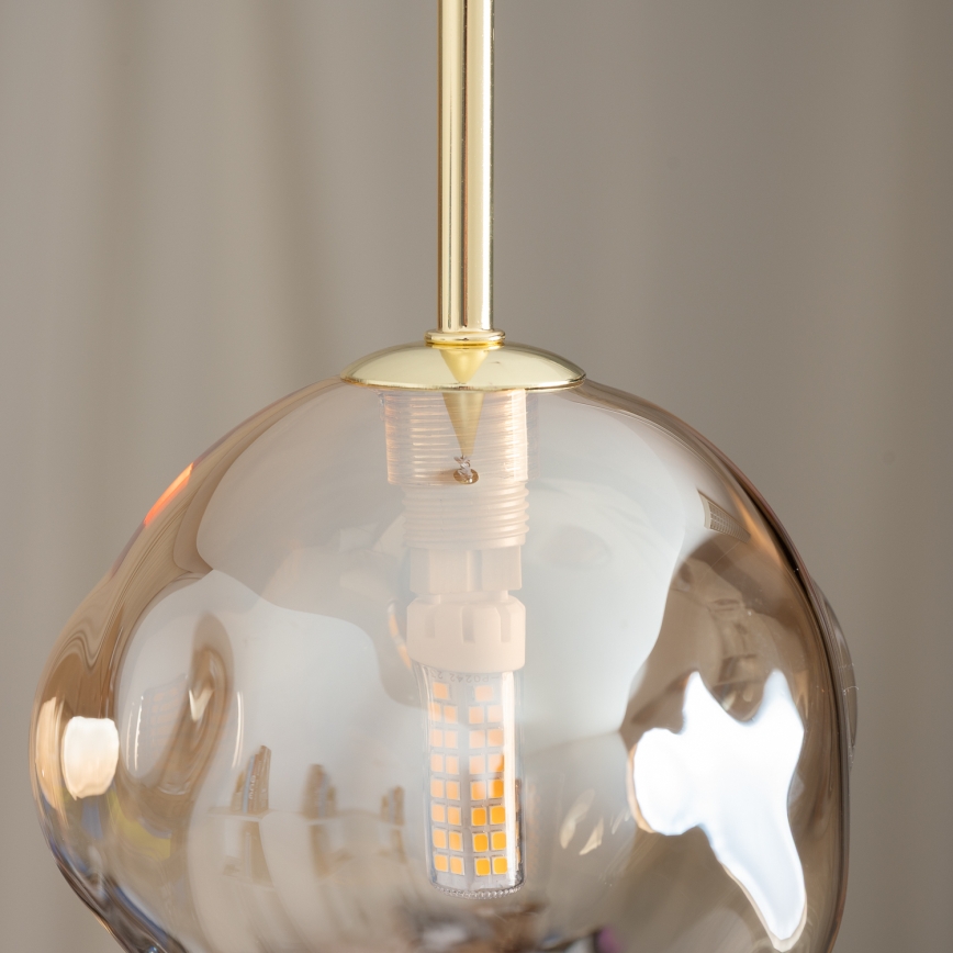 BRILAGI - Cable Pendant Lamp VULCANO 1xG9/8W/230V dia. 15 cm gold/smoky beige