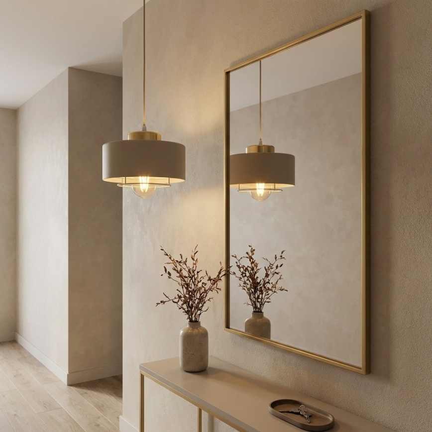 Brilagi - Cable Pendant Light 1xE27/60W/230V Ø 20 cm Beige/Gold