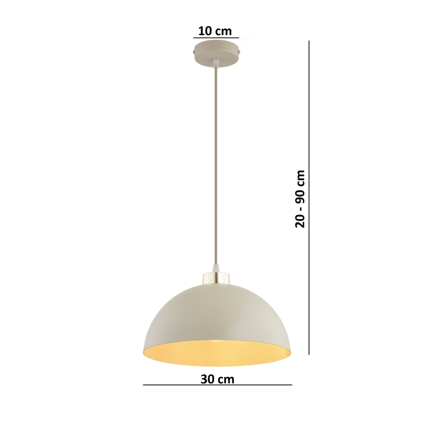 Brilagi - Cable pendant light 1xE27/60W/230V Ø 30 cm beige/gold