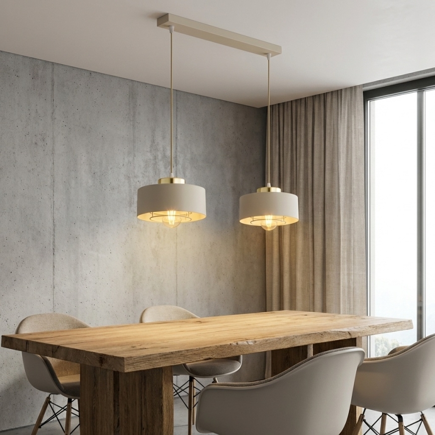 Brilagi - Cable Pendant Light 2xE27/60W/230V, Beige/Gold