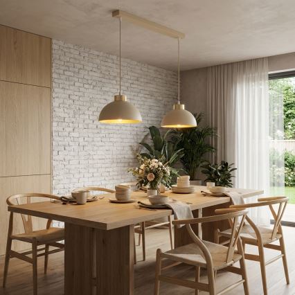 Brilagi - Cable pendant light 2xE27/60W/230V beige/gold