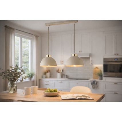 Brilagi - Cable pendant light 2xE27/60W/230V beige/gold
