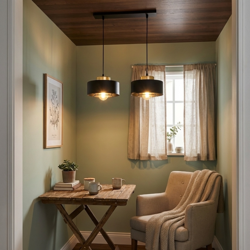 Brilagi - Cable Pendant Light 2xE27/60W/230V Black/Gold