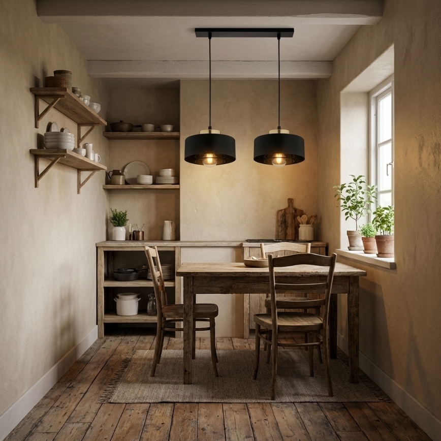 Brilagi - Cable Pendant Light 2xE27/60W/230V Black/Gold