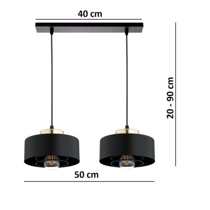 Brilagi - Cable Pendant Light 2xE27/60W/230V Black/Gold