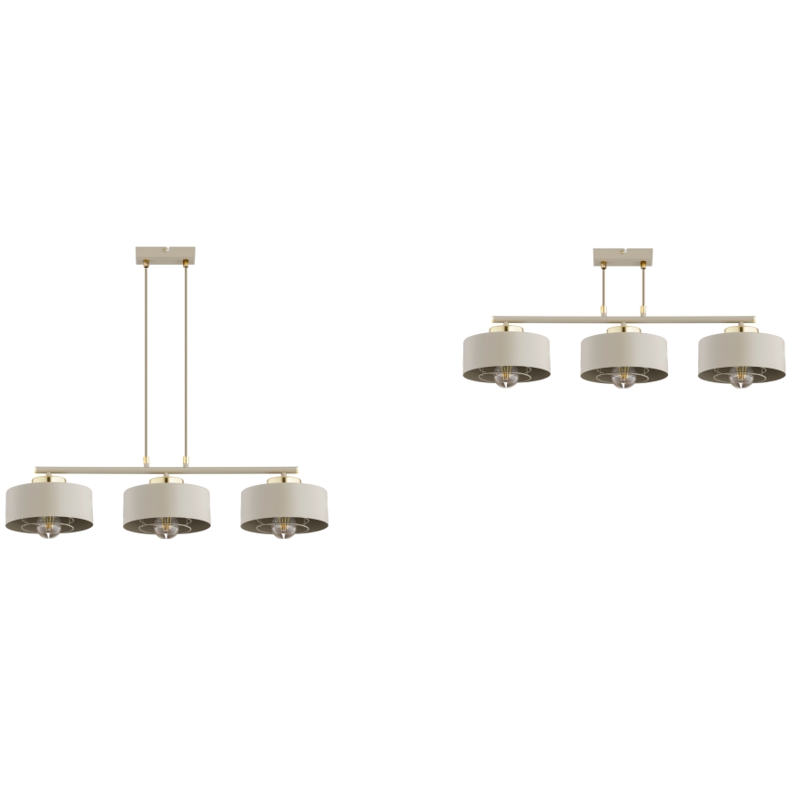 Brilagi - Cable Pendant Light 3xE27/60W/230V Beige/Gold