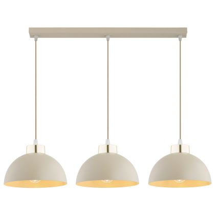 Brilagi - Cable pendant light 3xE27/60W/230V beige/gold
