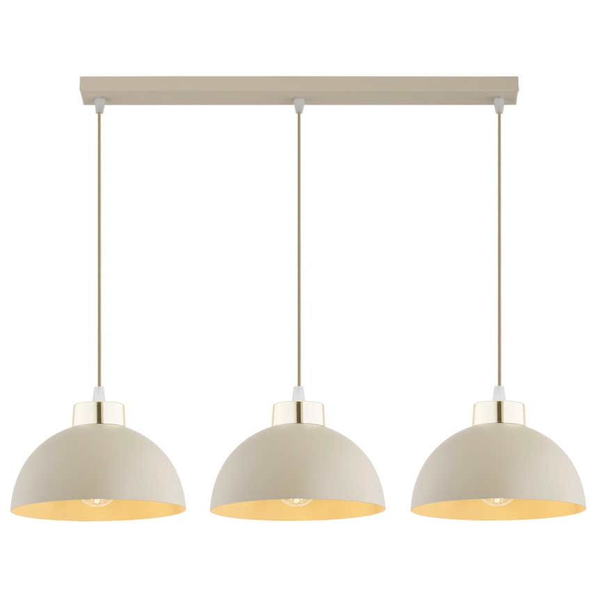 Brilagi - Cable pendant light 3xE27/60W/230V beige/gold