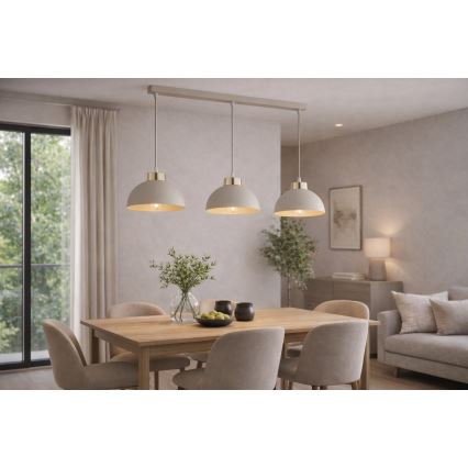Brilagi - Cable pendant light 3xE27/60W/230V beige/gold