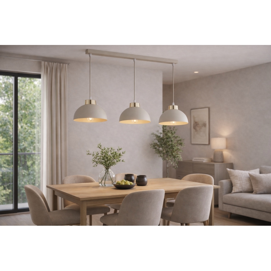Brilagi - Cable pendant light 3xE27/60W/230V beige/gold