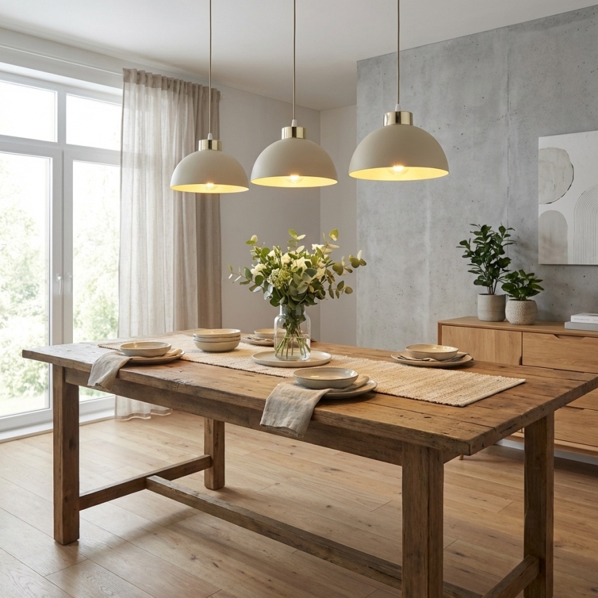 Brilagi - Cable pendant light 3xE27/60W/230V beige/gold