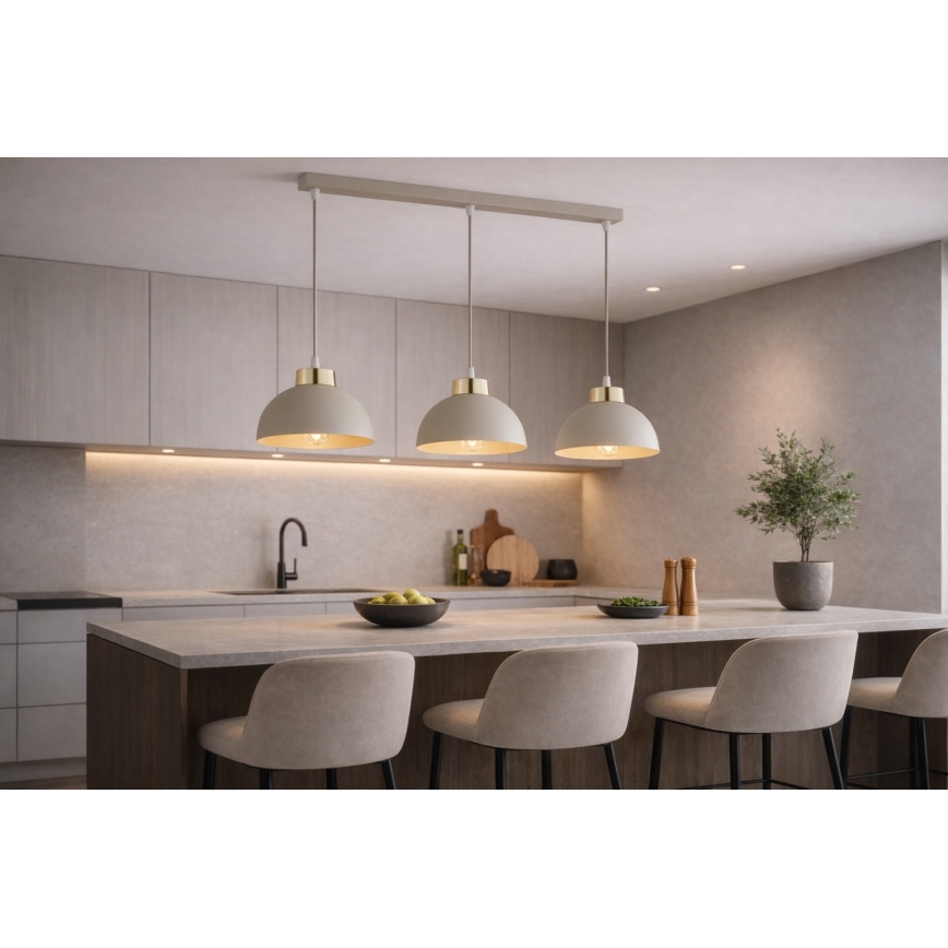 Brilagi - Cable pendant light 3xE27/60W/230V beige/gold