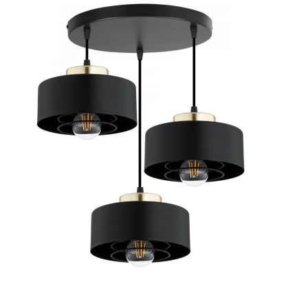 Brilagi - Cable pendant light 3xE27/60W/230V Black/Gold
