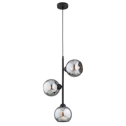 Brilagi - Cable Pendant Light 3xE27/60W/230V Black/Smoked Grey