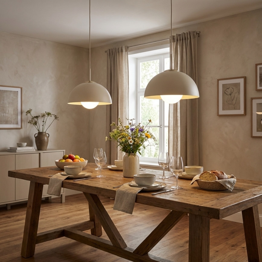 Brilagi - Cable pendant light COSMO 1xE27/60W/230V Ø 30 cm beige/gold