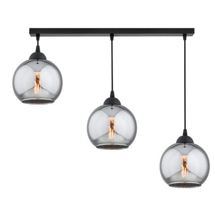 Brilagi - Cable pendant light DIOR 3xE27/60W/230V black/smoked grey