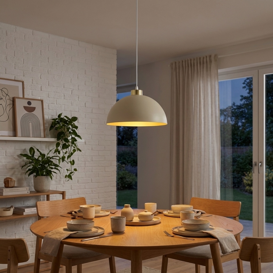Brilagi - Cable pendant light MOON 1xE27/60W/230V Ø 30 cm beige/gold