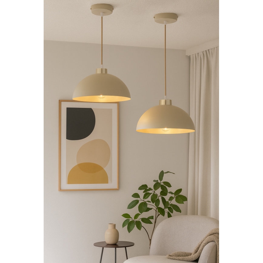 Brilagi - Cable pendant light MOON 1xE27/60W/230V Ø 30 cm beige/gold