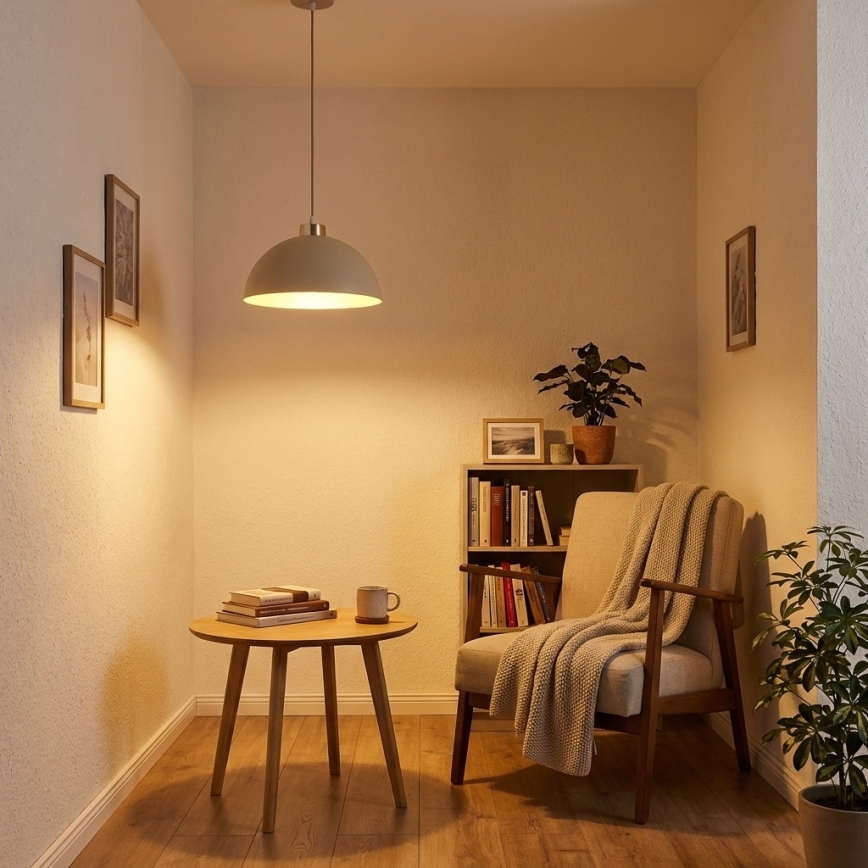 Brilagi - Cable pendant light MOON 1xE27/60W/230V Ø 30 cm beige/gold