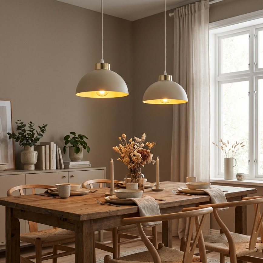 Brilagi - Cable pendant light MOON 2xE27/60W/230V beige/gold