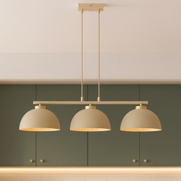 Brilagi - Cable Pendant Light MOON 3xE27/60W/230V beige/gold