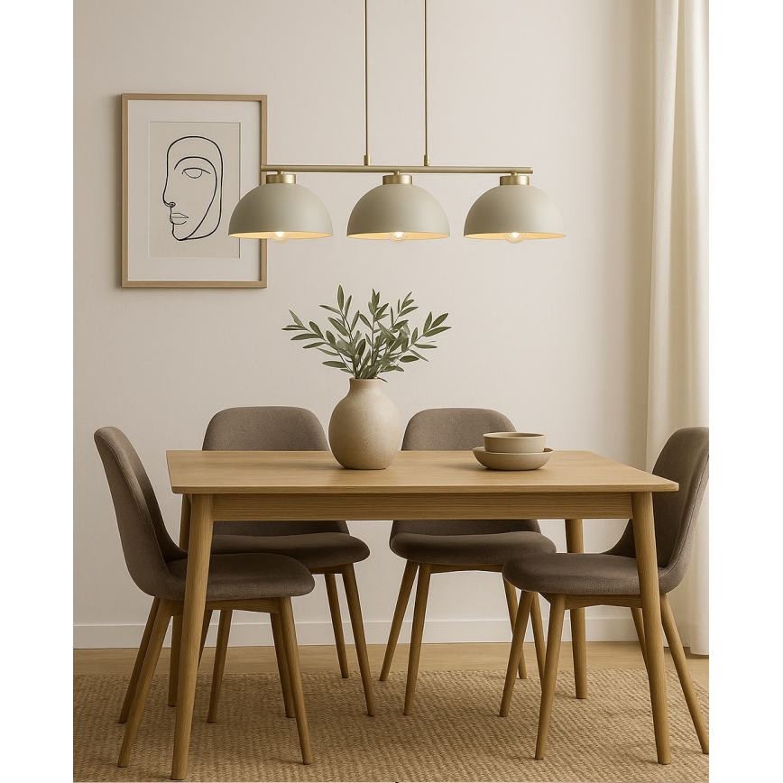 Brilagi - Cable Pendant Light MOON 3xE27/60W/230V beige/gold