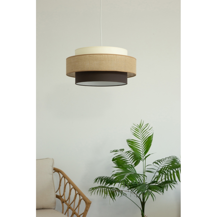 Brilagi - Cable pendant light RESNA 1xE27/60W/230V dia. 40 cm beige/black