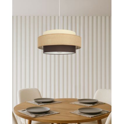 Brilagi - Cable pendant light RESNA 1xE27/60W/230V dia. 40 cm beige/black