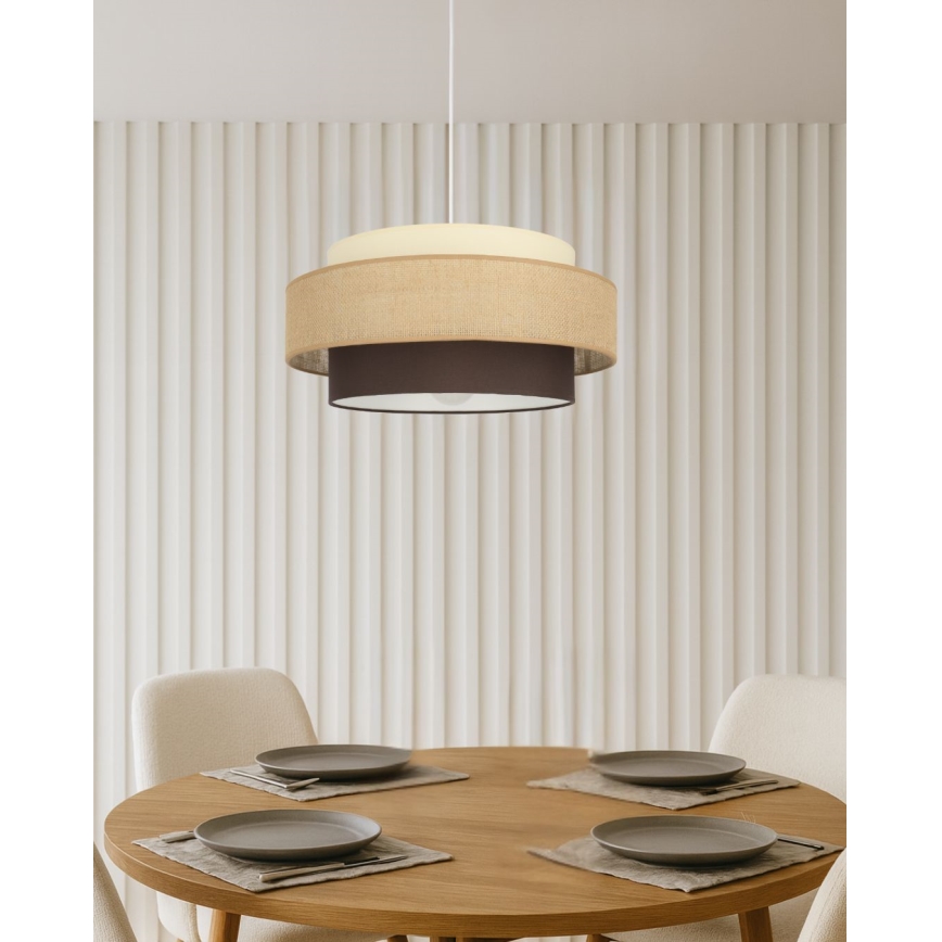 Brilagi - Cable pendant light RESNA 1xE27/60W/230V dia. 40 cm beige/black