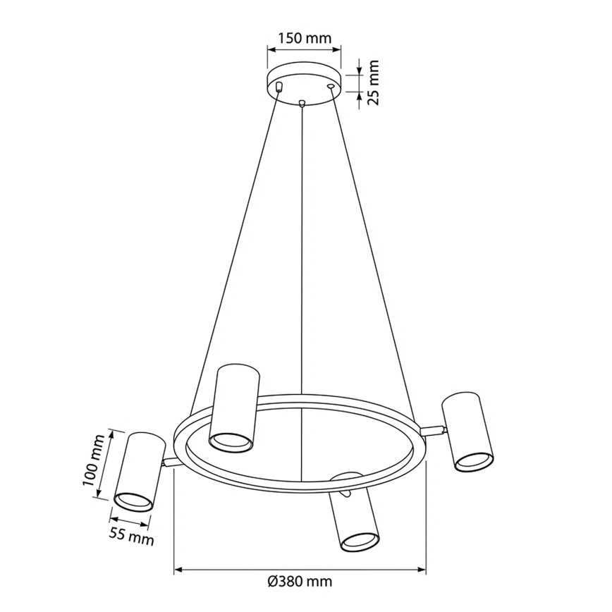 Brilagi - Cable pendant light SELE 4xGU10/30W/230V white