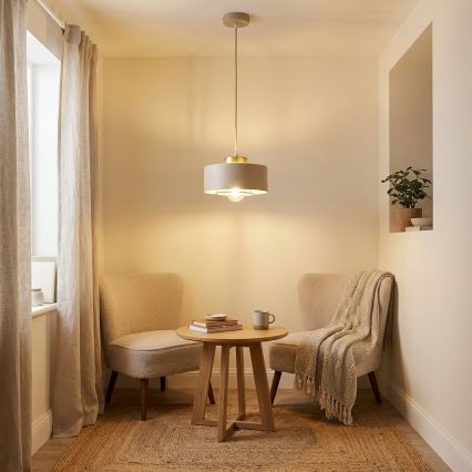 Brilagi - Cable Pendant Light SPRING 1xE27/60W/230V Ø 20 cm Beige/Gold