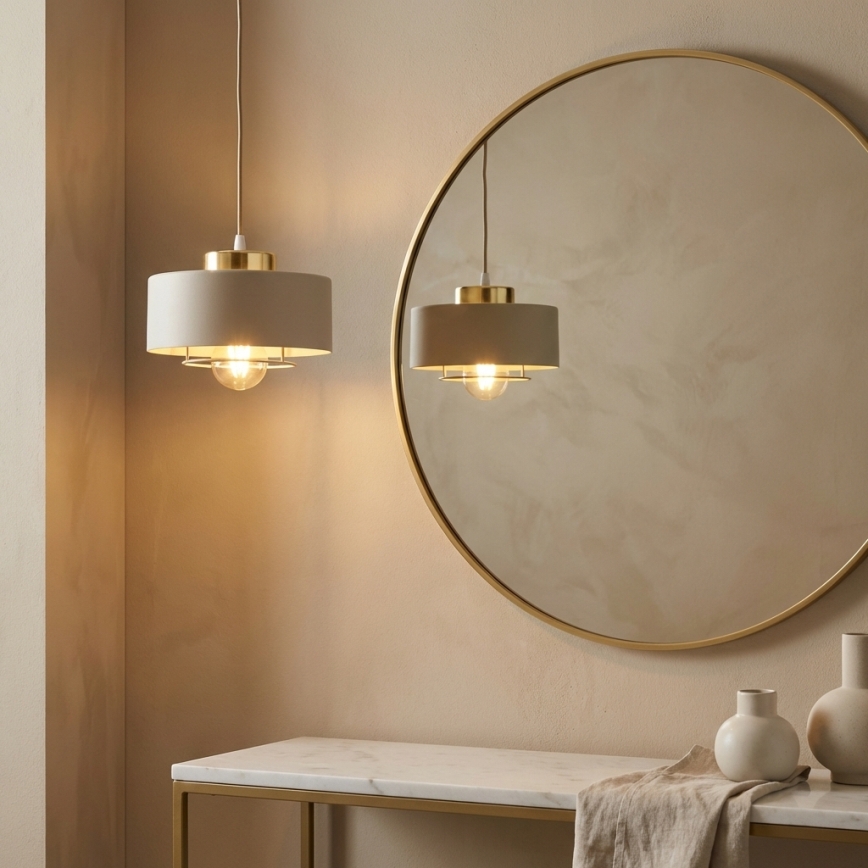 Brilagi - Cable Pendant Light SPRING 1xE27/60W/230V Ø 20 cm Beige/Gold