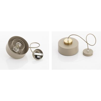 Brilagi - Cable Pendant Light SPRING 1xE27/60W/230V Ø 20 cm Beige/Gold