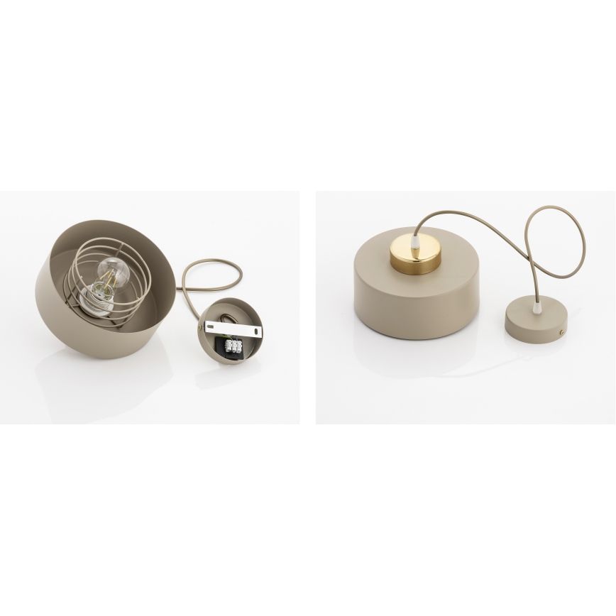 Brilagi - Cable Pendant Light SPRING 1xE27/60W/230V Ø 20 cm Beige/Gold