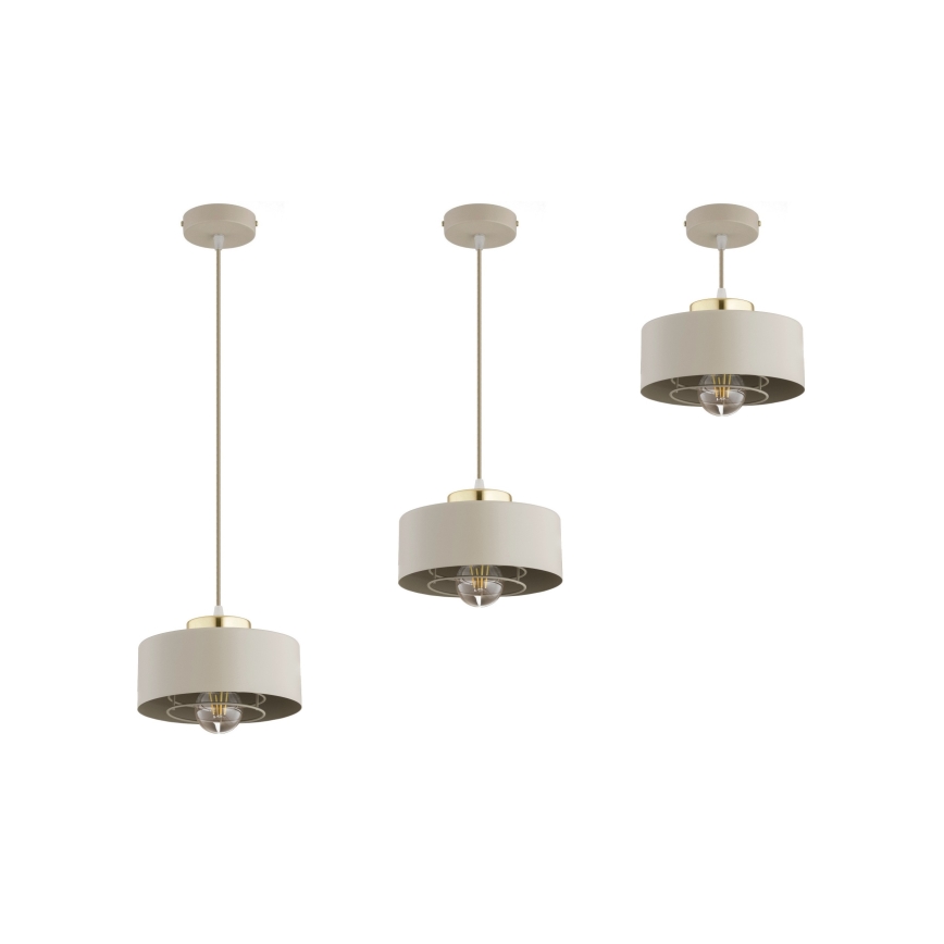 Brilagi - Cable Pendant Light SPRING 1xE27/60W/230V Ø 20 cm Beige/Gold