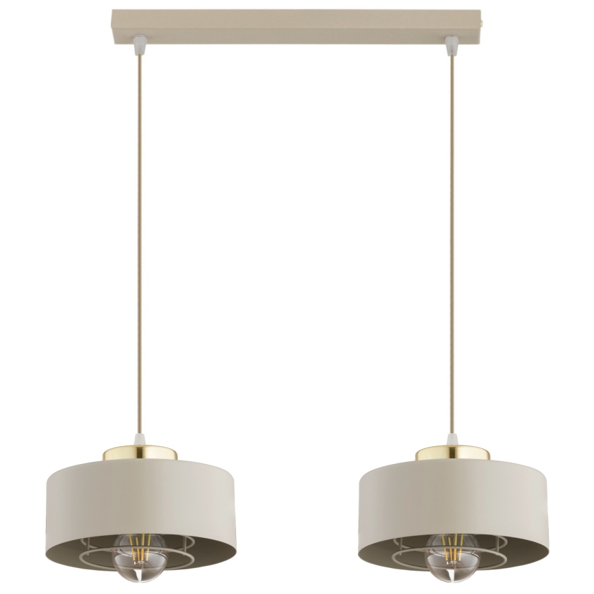 Brilagi - Cable Pendant Light SPRING 2xE27/60W/230V, Beige/Gold